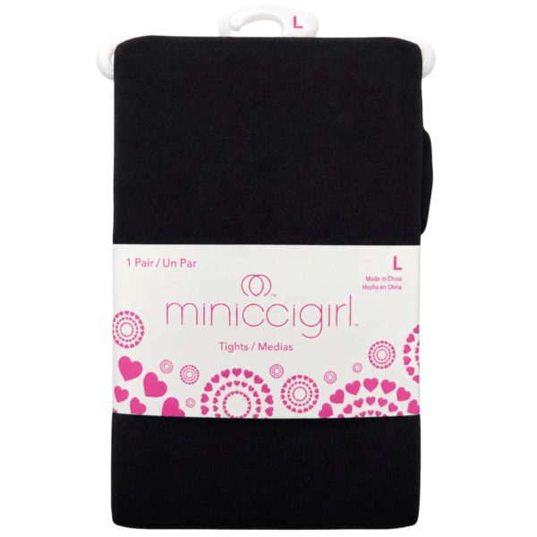 Miniccigirl Youth Footed Tights Solid Black in Size L