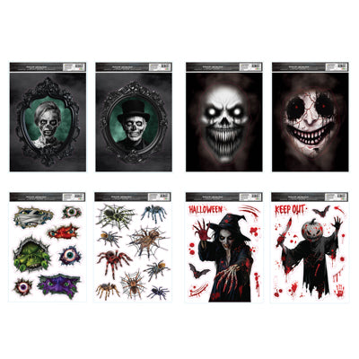 Window Cling Halloween Horror 8ast Creepy Styles 4clr Print