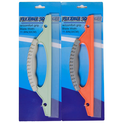 Squeegee Deluxe Flexible 11.5in With Comfort Hand Grip 2ast Clr/clean Tcd