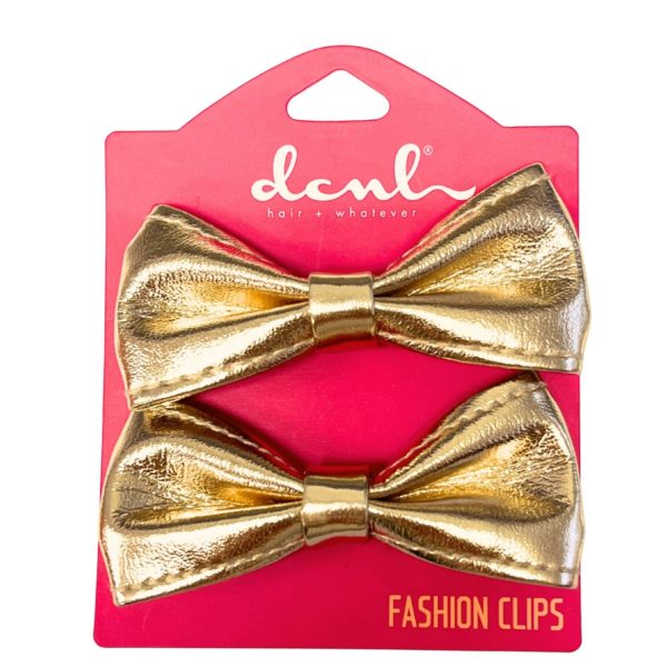DCNL 2 Count Gold Bow Fashion Clips
