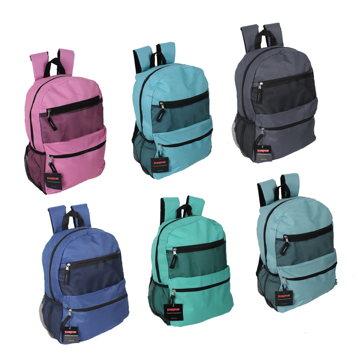 17" PureSport Backpacks w/ 2 Mesh Pockets