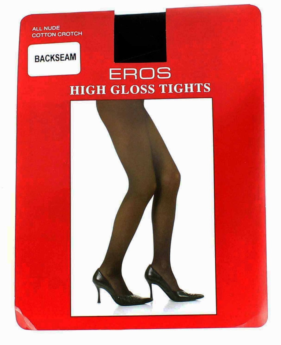 High Gloss Footed Tights - Black