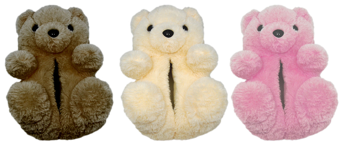 Children's Teddy Bear Slip-On Bedroom Slippers - Assorted Colors