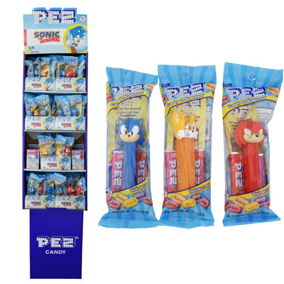 Pez Shipper 108pc Sonic 84 Dispensers / 24 6pk Rolls