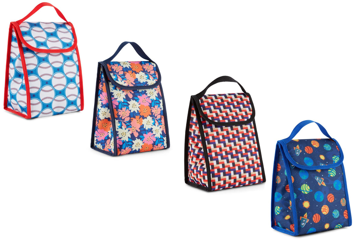 Foldable Lunch Bags w/ Handle - Assorted Designs