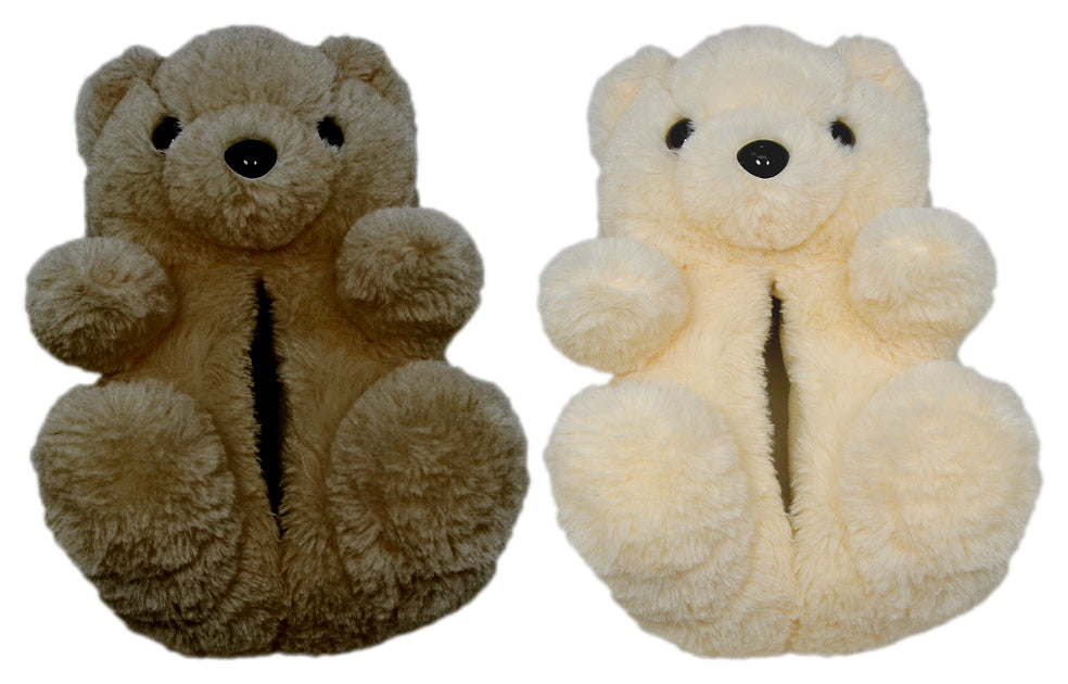 Women's Teddy Bear Slip-On Bedroom Slippers - Assorted Colors