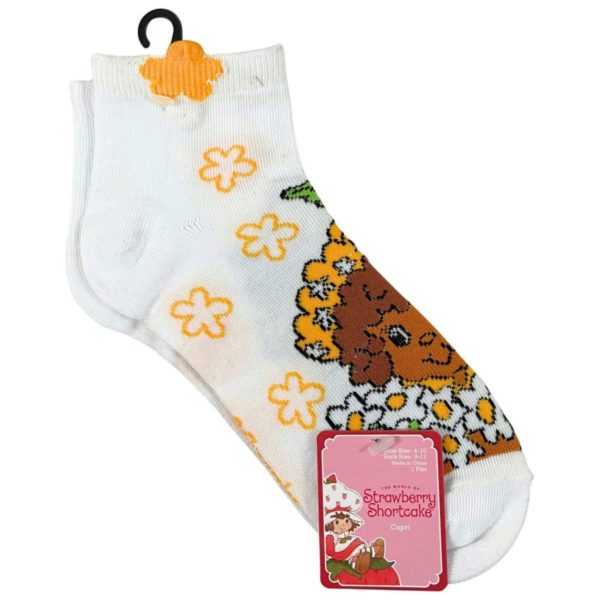 Strawberry Shortcake Shorty Socks in White Size 9-11