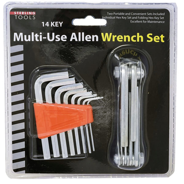14 Key Multi-Use Folding Allen Wrench with 8 Assorted Hex Keys