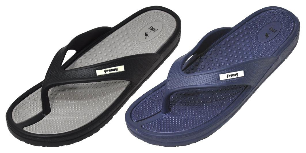 Men's Athletic Flip Flop Sandals w/ Textured Soft Footbed