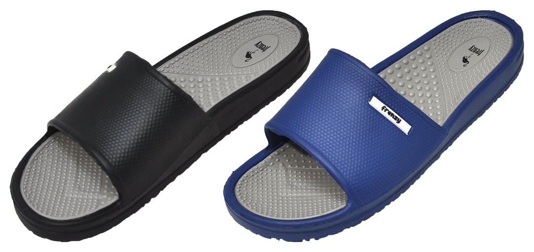Men's Athletic Barbados Slide Sandals w/ Textured Soft Footbed