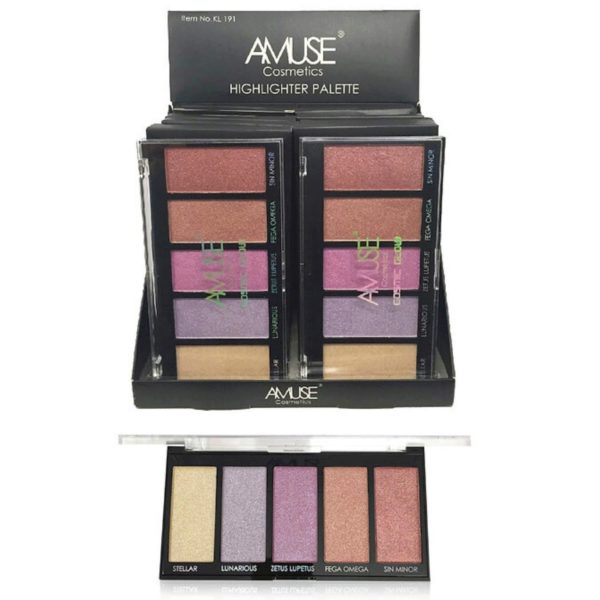 Amuse Cosmetics Cosmic Glow Highlighter Palette in Countertop Display