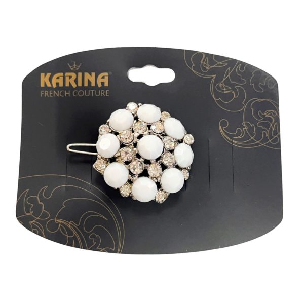 Karina French Couture Large Circular Jewel Designed Hair Clip