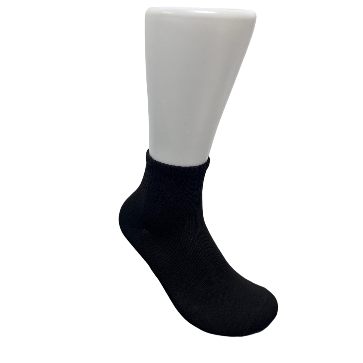 Boy's Quarter-Length Socks - Black - Size 9-11