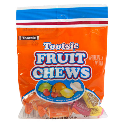 Tootsie Fruit Chews 3.49 Oz Peg Bag
