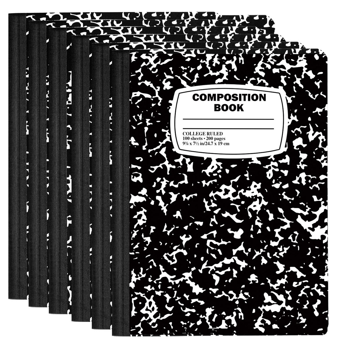 100-Page Marbled Composition College Ruled Notebooks