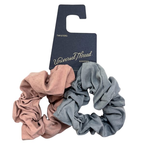 Universal Thread Blue & Blush Soft Suede Fabric Twister Ponytail Holder