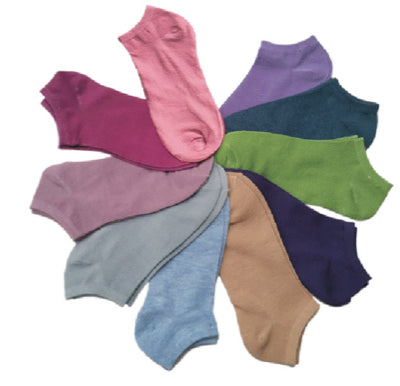 Women's No Show Novelty Socks - Pastel Colors - 10-Pair Packs - Size 9-11