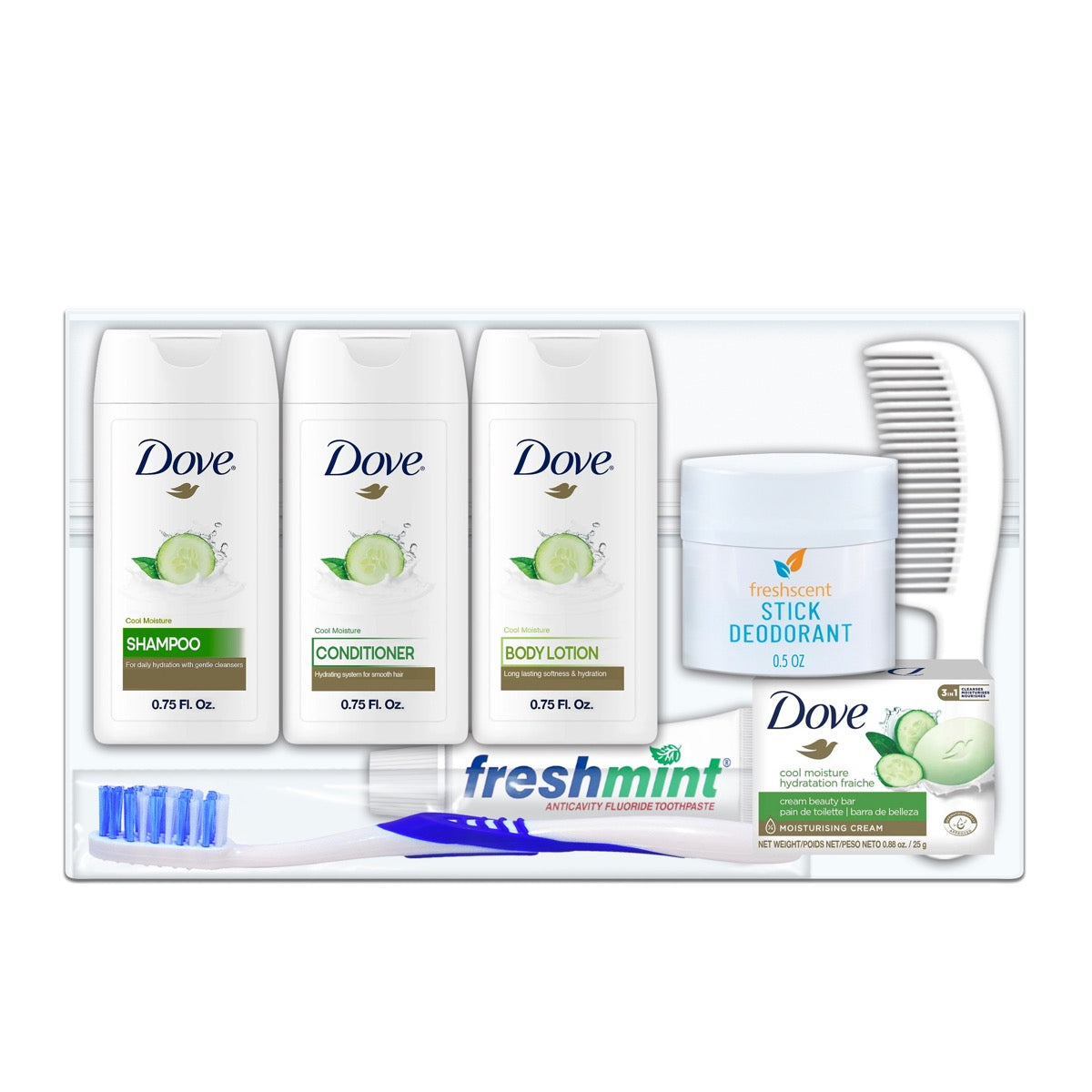 8 PC.Men & Women's Travel Essentials Hygiene Kit