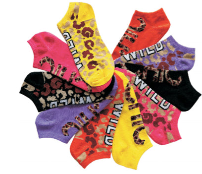 Women's No Show Novelty Socks - Wild Animal Print - 10-Pair Packs - Size 9-11