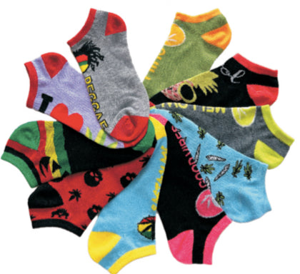 Women's No Show Novelty Socks - Marijuana Print - 10-Pair Packs - Size 9-11