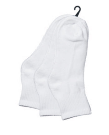 Men's Cushioned Athletic Ankle Socks - White - 3-Pair Packs