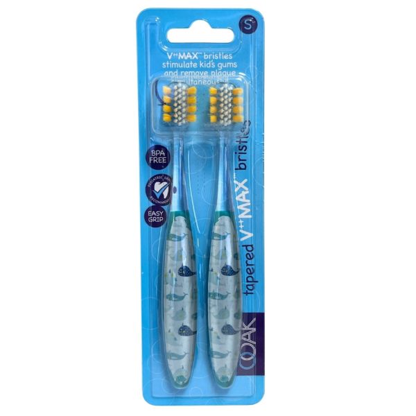 Two Pack V Max Kids Toothbrushes with Narwhal Design