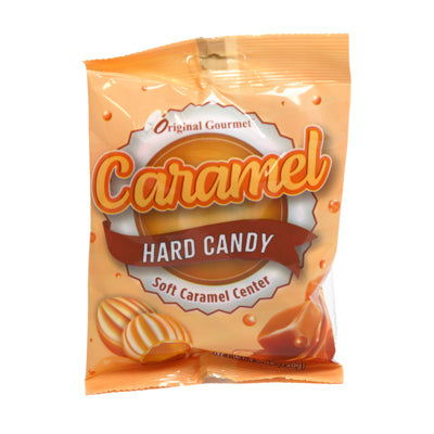 Original Gourmet Caramel Hard Candy W/soft Caramel Center 5 Oz Peg Bag