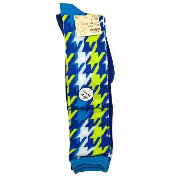 NOBO 4 Pack Knee High Socks in Blue and Black