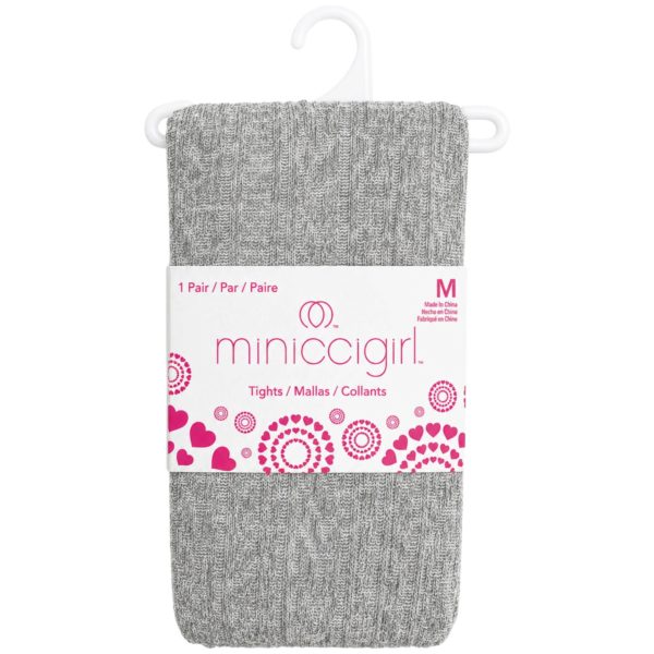 Miniccigirl Youth Cable Tights Heather Grey in Size M