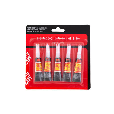 Super Glue 5pk 0.5oz Ea Hardware Blister Card