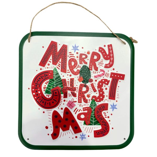 Merry Christmas Wall Sign Colorful Holiday Home Decor