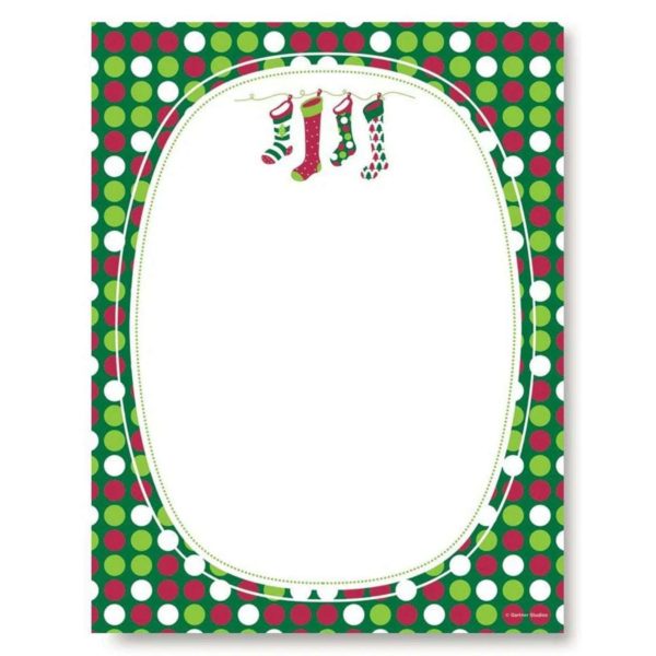Holiday Stockings 25 Count Stationery Paper