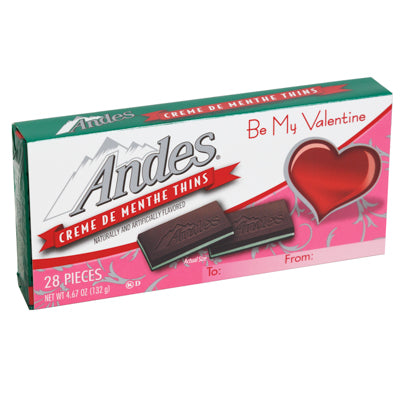 Andes Creme De Menthe Thins Valentine Card Sleeve 4.67 Oz