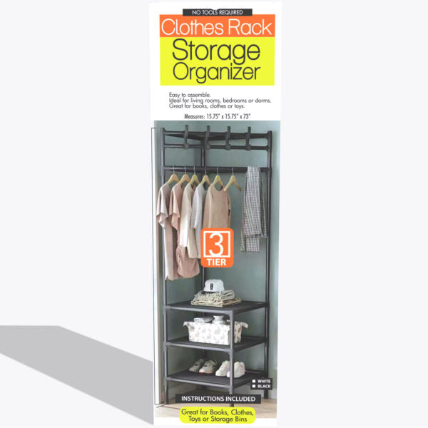 3-Tier Corner Clothing Shoes Storage Organizer
