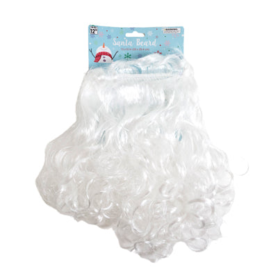 Santa Beard 13x10in W/ Realistic Curly White Hair Xmas/tcd