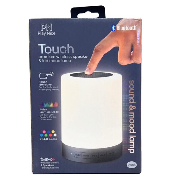 Play Nice Multi-Color Touch Lamp Blueotooth Speaker in Black