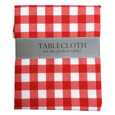 Tablecloth 60in Tango Red Checker Round Indoor/outdoor Water/stain Resistant 100%polyester