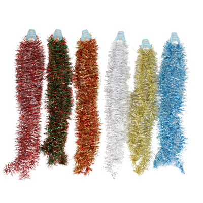 Garland Tinsel Christmas 9ft 2-tone 6ast Colors Xmas Barbell Hdr