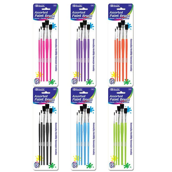 Asst. Size Paint Brush Set (5/Pack)
