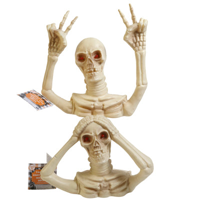 Skeleton Upper Torso Lightup Eyes W/ Funny Expression 3 Xlr41 Batt Inc/ 2 Ast/ 7in/ Hlwn Ht