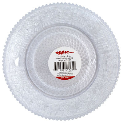 Plate 4pk 7in Clear Crystal Style Counter Display