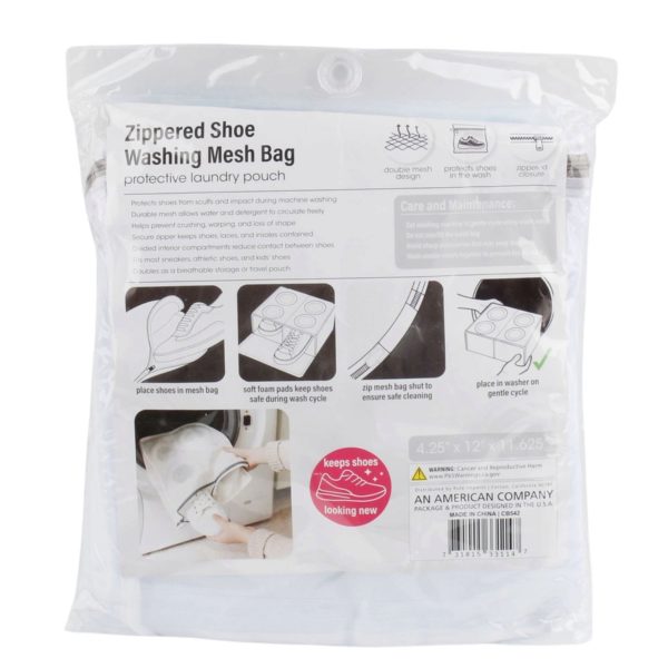 Shoe Washing Mesh Bag with Zipper Protective Net Pouch