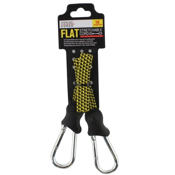 Flat Stretchable Cord with Carabiner Ends