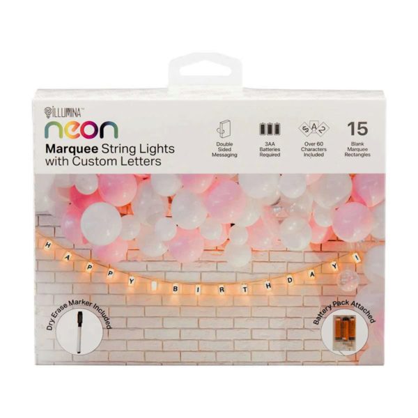 Illumina Marquee LED String Light Box with Lettesr & Dry-Erase Marker