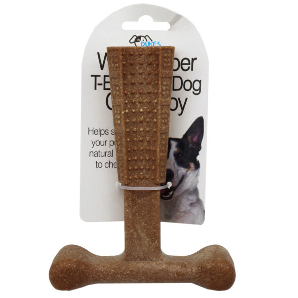5.75" Wood Fiber T-Bone Pet Dog Chew Toy
