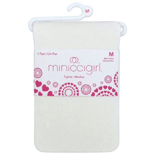Miniccigirl Youth Standard Tights Solid White in Size M
