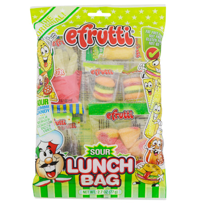 Efrutti Sour Lunch Bag Gummi Candy 2.7-oz Peg Bag Counter Display
