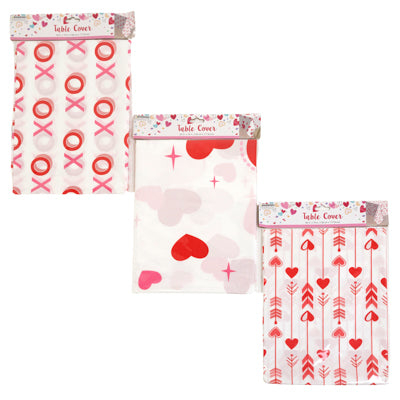 Tablecover Valentine Pe Plastic All Over Print/3ast 85g 52x70in Pbh