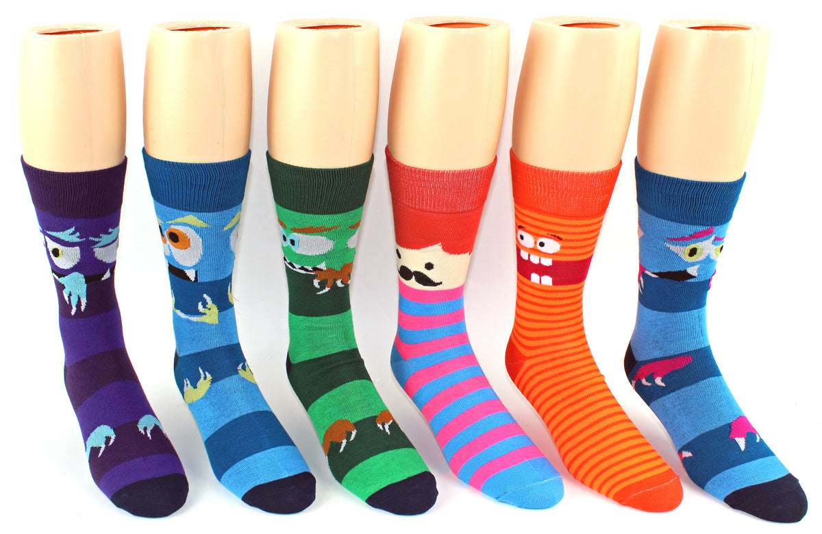 Men's Classic Crew Dress Socks - Monster Print - Size 10-13