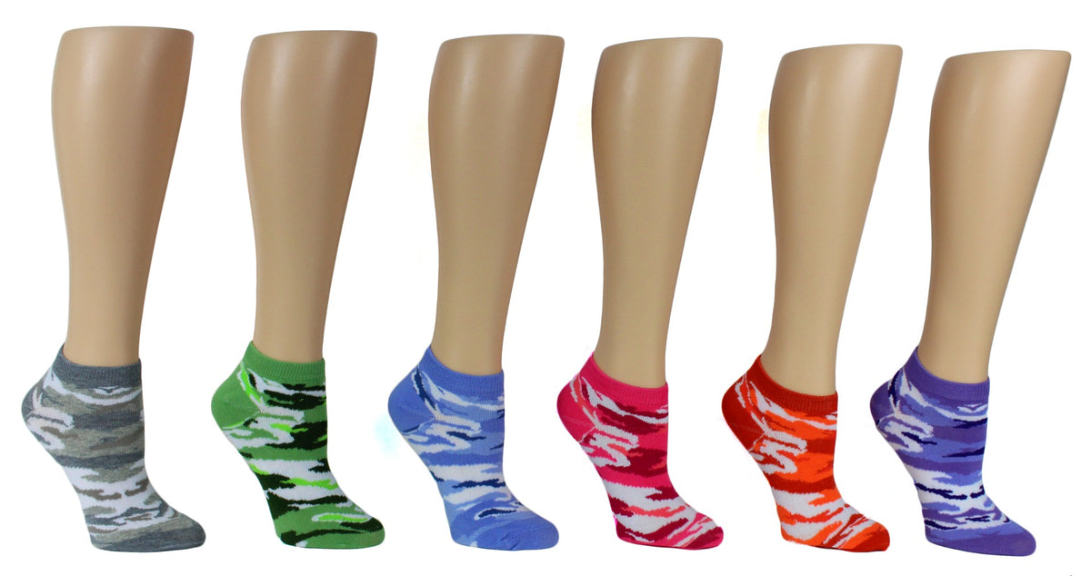 Women's Low-Cut Novelty Socks - Camo Print - Size 9-11